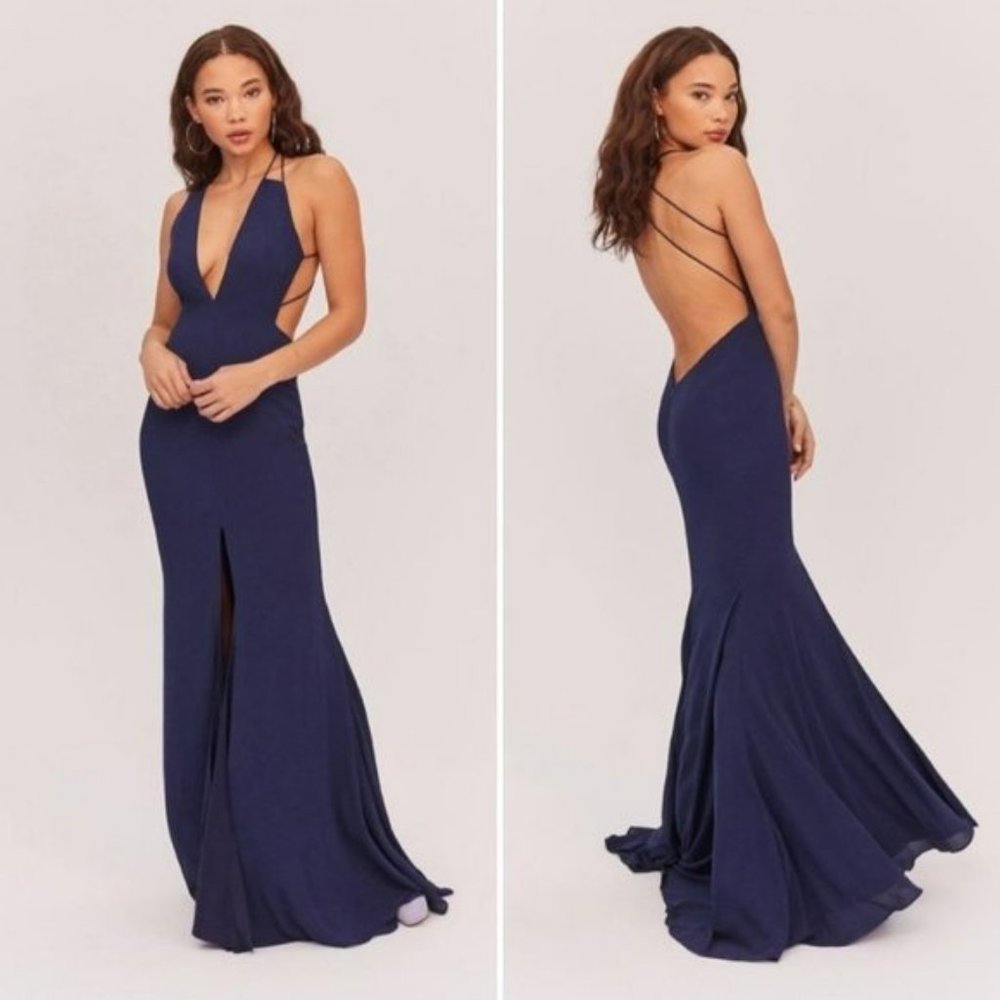 Fame and Partners Surreal Dreamer Blue Maxi Dress